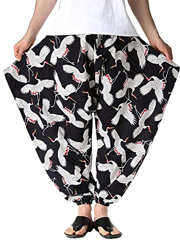 Prime Deals of The Day Today Only Jogginghose Herren Männliche lässige Feste Hose gewebte Hose mit weitem Bein Faltentasche Kordelzug Hose Mode lose Hose