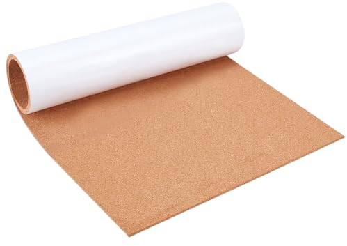 BENECREAT Rouleau de Liège Autocollant 300x600 mm, Tapis en Liège de 3 mm D'Épaisseur avec Support Adhésif Solide pour Décoration Murale, Artisanat de Fête et de Bricolage