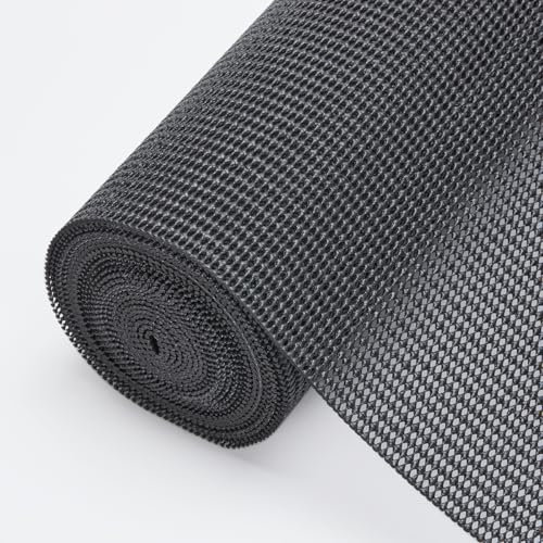 GIOPACO Rivestimento per mensole XL, 40 cm x 600 cm, lavabile, antiscivolo, non adesivo, per mobili da cucina, cassetti, tappetino impermeabile per frigorifero, per mensole (grigio scuro)