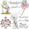 Niedliche kleine Mäuse und Blumen-Stanzformen und Stempel-Sets für Kartenherstellung, Sonnenblumen, Löwenzahn, Metall-Stanzformen und transparente Siegelstempel-Sets, Glück, Wortstempel,