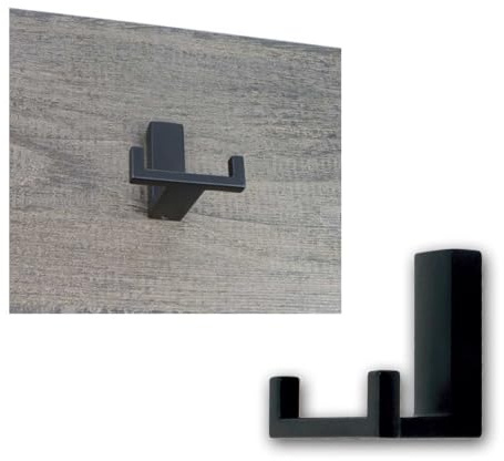 world-trading-net - Kleiderhaken WTN-MH03, Breite 48mm, Höhe 45mm, Abstand von der Wand 40mm, mattschwarz, verdeckte Schraubbefestigung