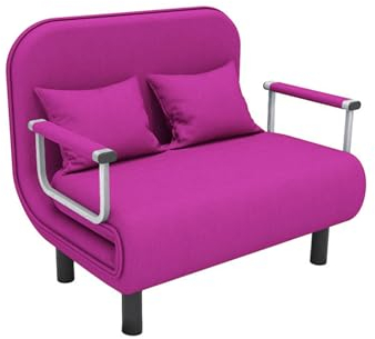 Umwandelbarer verstellbarer klappbarer 3-in-1-Sofa-Bett Stuhl - Schlafsessel Betten mit Rückenlehne, gepolsterter Sitz, Einzel-Klappstuhl, Freizeit-Boden-Couch, Flieder