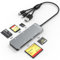 Memory Stick pro Duo Adapter 6-in-1 Aluminum SD/TF/CF/MS/XD/M2 Card Reader Adapter for PC/Android/Lightning Device, Aluminum Lightning+USB A+USB C Memory Stick pro Duo Reader for iPhone