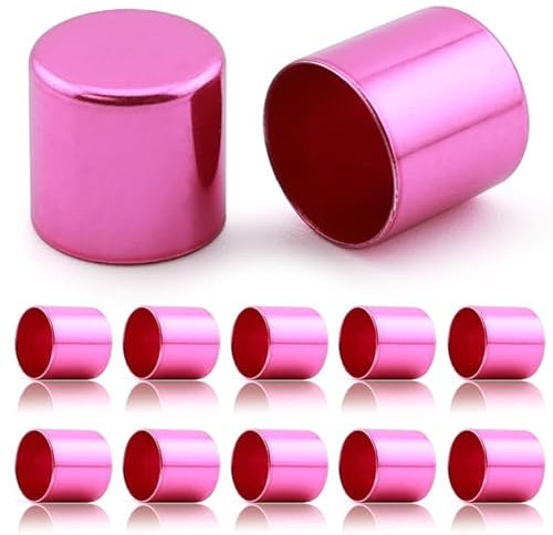 Ganzoo Endkappen aus Metall / 10er Set/für 10mm PPM Seil, Tau, Schmuck, Kordelende bei Hundeleine, Halsband, Kette, Farbe: Pink