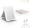 Kintion Rechargeable Compact Mirror, Portable LED Pocket Mirror, Travel Mirror with Light, 3 Color Modes Dimmable, Folding, Handheld, Purse Small Mirrors for Women Gift, Pink