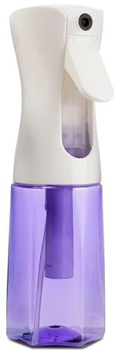 Continuous Mist Spray Bottle – Ultra Fine Mist for Hair Styling, Salon Use, and Versatile Applications – Ideal for Plants, Cleaning, and Travel – 5 oz Purple Octagon Shape Empty Bottle