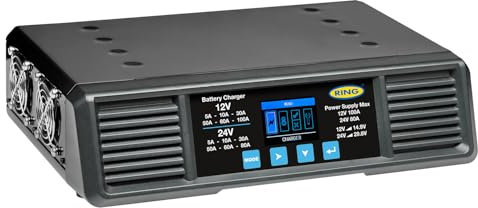 RING 100A Battery Support Smart Charge Pro - For Workshop & Showroom Use: Rapid Recharge in Minutes