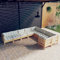 HEFZGDB 9-TLG. Garten-Lounge-Set mit Creme Kissen Kiefernholz Gartenstühle Gartenmöbel Set Gartentisch Geeignet für Terrasse, Garten, Pool.