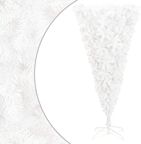 KANBUN Künstlicher Weihnachtsbaum, umgedrehter Weihnachtsbaum, einzigartige Weihnachtskiefer für die Weihnachtsdekoration im Innen- und Außenbereich, mit Ständer, weiß, 180 cm, modisch MERYSELECT
