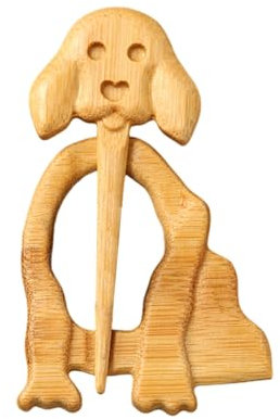 SHINROAD Pullover-Anstecknadel, Brosche in Tierform, Holz-Tierbrosche, Glatte Oberfläche, Pullover, Schals, Anstecknadeln Kleiner Hund