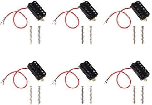 Diggtor Humbucker Tonabnehmer für E-Gitarre, Brücke, Alnico V, Schwarz, 6 Stück