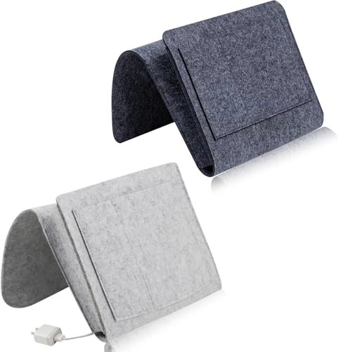 SZSMW 2 Bett Organizer Zum EinhäNgen - Betttasche Zum EinhäNgen - Betttaschen - Ideal FüR Schlafzimmer, SchlafsäLe Und Wohnzimmer, Um Ihre Sachen Ordentlich Aufzubewahren Und Effektiv Platz Zu Sparen