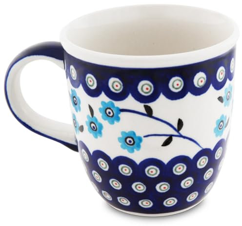 Bunzlauer keramik 350 ml Kaffeebecher Teetasse Pott Tasse Becher Ø 9,3 cm, H 9,7 cm (Dekor 453)