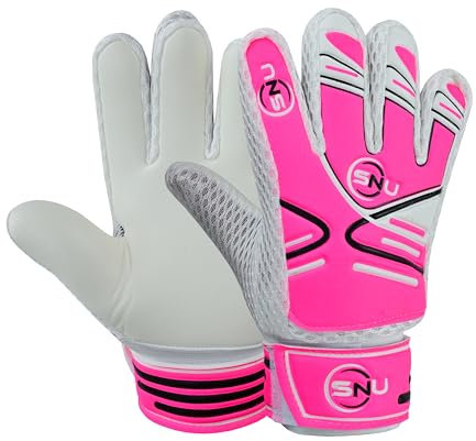 Guanti da portiere da calcio per ragazzi, bambini e ragazzi, con palmo super grip e protezione durevole (rosa, 7)