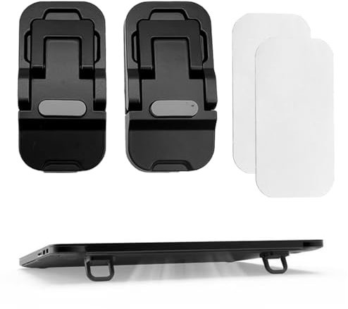 ShigKeu 2Pcs Portable Keyboard Riser Computer Keyboard Stand Mini Laptop Stand Self-Adhesive Laptop Feet for Desk (Black)