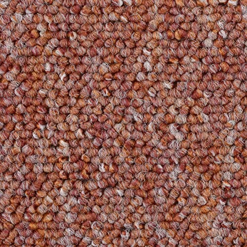 Auslegware Teppichboden terracotta in 400 cm und 500 cm Breite Schlingen Teppich Meterware meliert ideal für Wohnzimmer und Esszimmer mit Vliesrücken