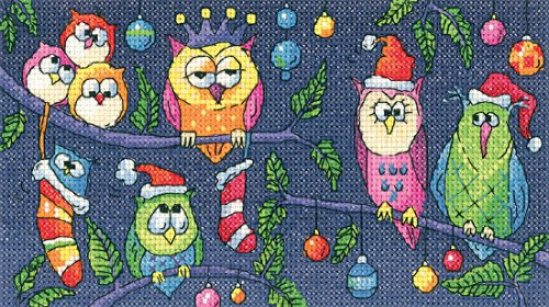Heritage BFCO1377-A 20x11cm Aida Christmas Owls Counted Cross Stitch Kit