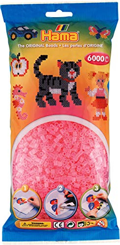 Hama 205-72 Midi Bügelperlen 6000 STK. Transparent-Pink