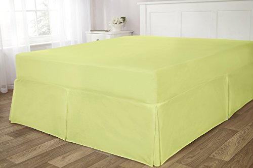 Rapport Easycare Non-Iron Pleated Valance Sheet, Polyester-Cotton, Pistachio, Single, 190 x 92 x 1 cm