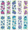 Ideen mit Herz Transparent-Sticker, 10 Bogen à 10cm x 30cm | Bunte Aufkleber zum Basteln & Dekorieren (Blumen in Blau-Violett)