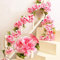 MZMing Blumenkranz 2 Stück x 235cm Künstliche Blume Rattan Dekoration Hochzeit Hausgarten Party Kranz Simulation Seidenblume Reben Simulation Dekoration-Rot