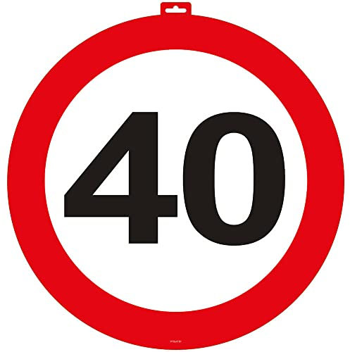 Folat Panneau de signalisation pour 40e anniversaire, 06140, Multicolore, Zahl 40