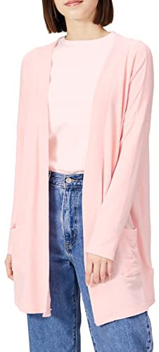Amazon Essentials Cardigan Ultraléger Ouvert sur Le Devant, Coupe Décontractée Femme, Rose Clair, XS