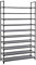 SONGMICS 10-Tier Shoe Rack, Shoe Stand, Space-Saving Shoe Storage, 29 x 100 x 175 cm, Metal Frame, Non-Woven Fabric Shelves, for Hallway, Bedroom, Black LSR10BK