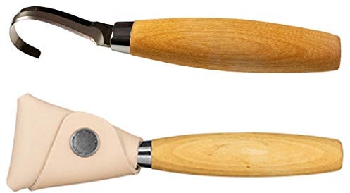 Morakniv Hook Knife 164 Left |13386| Spelucchino in acciaio inox, coltello da intaglio in legno di betulla, coltello affilato per fai da te, decorazione, arte, artigianato, legno di betulla