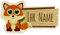 printplanet - Türschild aus Holz mit eigenem Text oder Namen - Namensschild, Holzschild, Kinderzimmer-Schild - Motiv Fuchs