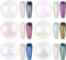 LEDSUUEI 6 Chrom Glitzerpuder, Chrome Nail Powder, Spiegel Effekt Chrome Pigmente für Nagelkunst und Nageldesign Starter (Weiß), 6 white