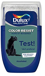 Dulux Valentine Peinture Color Resist - Murs et Boiseries - Mat - Testeur Couleur Vert Profond 30 ml