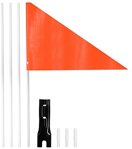 Anley 6Ft Fahrradsicherheitsflagge mit Glasfaserstange und Montagehalterung - Einstellbare Länge, hohe Sichtbarkeit und Reißfestigkeit - Doppelseitige Sicherheitsanhänger für Fahrradanhänger (orange)