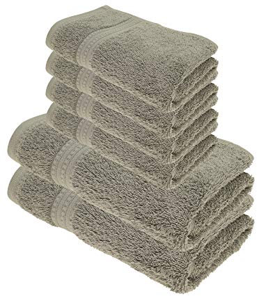 Julie Julsen Bio Duschtuch-Set 6 TLG. 2 Dusch- 4 Handtücher Silbergrau 100% Baumwolle Frotte 550g/m²