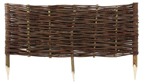 Clôture en Osier Dimensions 100x40 cm 10 pièces – Clôture de pelouse à Planter dans Le Sol – Palissade pour délimiter Les allées de Fleurs et Les parterres de Jardin – Bordures de Fleurs