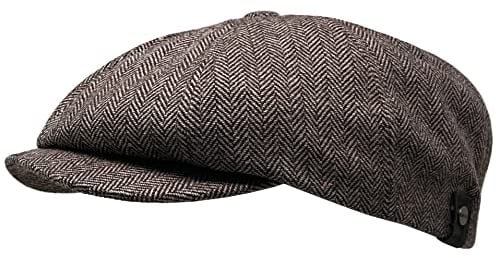 WEROR Schirmmütze Herren – Schiebermütze Flatcap Herrenmütze mit Schirm – Fischgrät - Mütze mit Baumwollfutter - WEROR-322.1 (58, 59, Cappuccino)