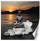 Feeby Papier Peint Intisse Coucher De Soleil Bouddha 250x250 cm orange Décoration Murale Tableaux Poster Muraux Chambre Enfant Salon Salle Cuisine Coucherr Orchidée Pierres Zen