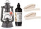Feuerhand Starter-Set Sturmlaterne Baby Special 276 Set mit 1 Liter Alkan und 2 Ersatz-Dochten (Sparkling Iron)