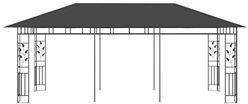 Kstyhome Steel Frame Pavilion, Garden Pavilion, Family Gathering, Outdoor Pavilion 6 x 3 x 2.75 m (L x W x H) with Mosquito Net Anthracite