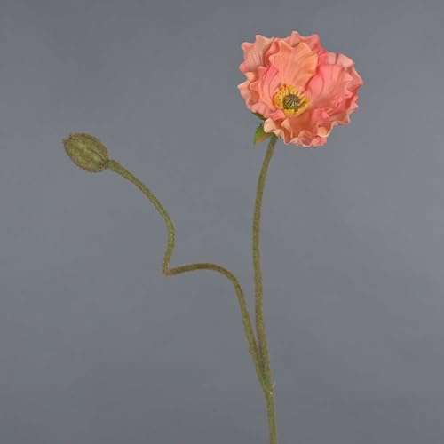 artplants.de Kunst Mohnblume HASNA, pfirsich, 75cm - Kunstblume Mohn