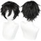 Gairyan Perücke Schwarz Perücke Damen Unisex Anime Cosplay Wig Kurze Synthetische Perücke Frauen Herren Gerade Perücken Halloween Perücke Karneval Kostüm Themen Party Kostüm