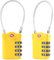 Diyife Cadenas à Bagages TSA, 2 PCS Voyage à Combinaison à 4 Chiffres Cadenas à Combinaison de 14 cm de Câble Flexible pour Valise, Sacoche de Bagage, Jaune
