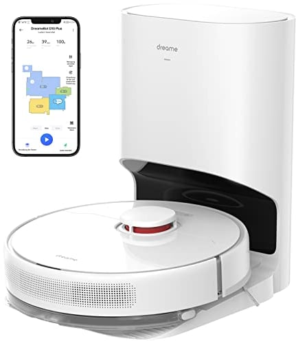 dreame D10 Plus Robot Vacuum Cleaner with Mop, 4000Pa Robot Vacuum with Self Emptying, LiDAR Navigation, DualBoost collects, Multi-floor Mapping, Alexa/App Control, Robot Hoover for Hard Floor&Carpet