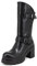 QUEEN HELENA Stivali Biker di Pelle Stivaletti con Tacco Plateau Zip Laterale Donna QH22L267 (Nero, numeric_37)