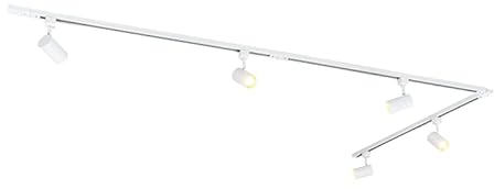 QAZQA - Modern Smartes Schienensystem Komplettset I Spotlight I Deckenspot I Deckenstrahler I Strahler weiß 1-phasig 5-flammig-leuchtend inkl. Wifi GU10 - Iconic Jeana I Wohnzimmer I Schlafzimmer - Al