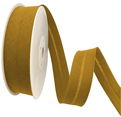 TEXTEX = 30 mm Breites Schrägband. 50% Baumwolle und 50% Polyester. Stück von 10m - (Ocker)