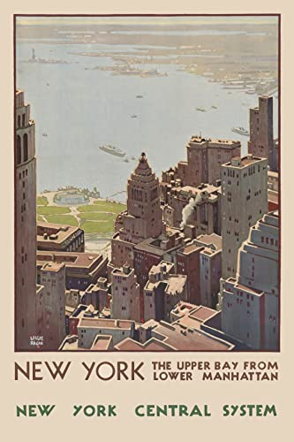 VMXWLL Vintage New York Poster Vintage Reise Poster New York Central System Poster Leinwand Poster Wandkunst Bild Gemälde für Wohnzimmer Schlafzimmer Rahmen Stil 30 x 45 cm