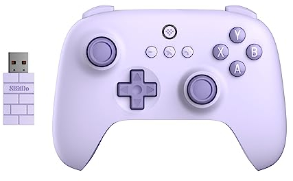 8Bitdo Ultimate 2C Wireless Controller per PC Windows e Android, Frequenza di Polling 1000Hz, Joystick Hall Effect/Hall Trigger, Paraurti L4/R4 Rimappabili, Funzione Turbo (Viola)