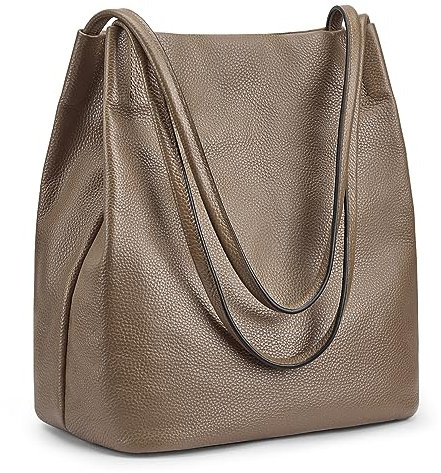 Kattee Damen Handtaschen und Tragetaschen aus weichem Echtleder Schultertasche mit magnetischem Druckknopfverschluss oben Mittel