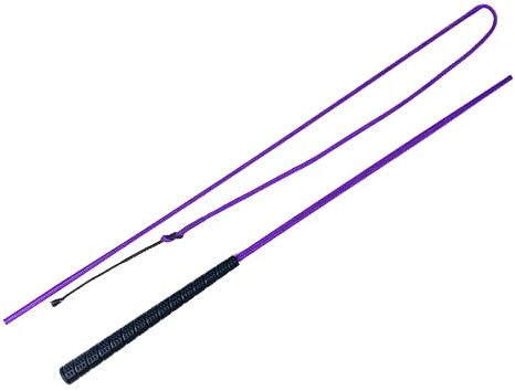 JA Horse Touchiergerte Bogenpeitsche Fahrpeitsche Pferd Fahren Bogen Peitsche Fahrsport Bodenarbeitsgerte Gummi Griff (lila, 120 cm)